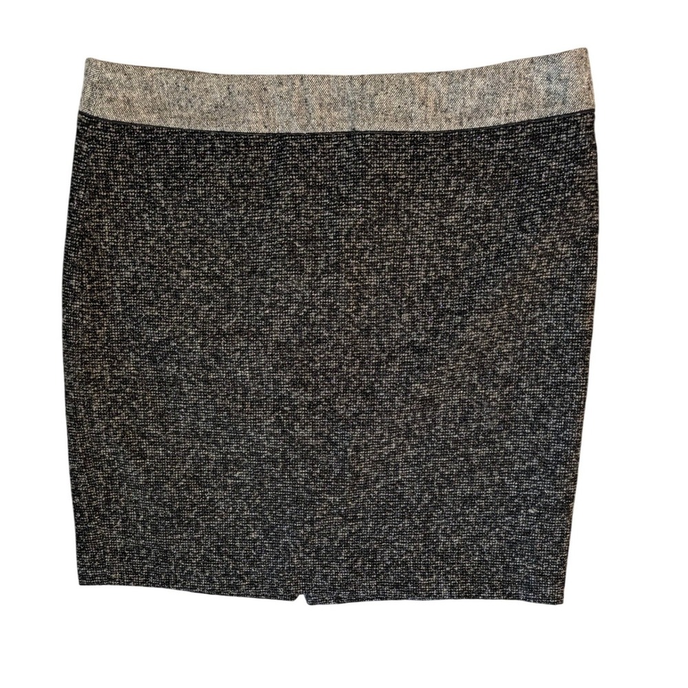 Liz Claiborne Womens Grey Black Tweed Wool Blend Zipper Lined Mini Skirt Size 18